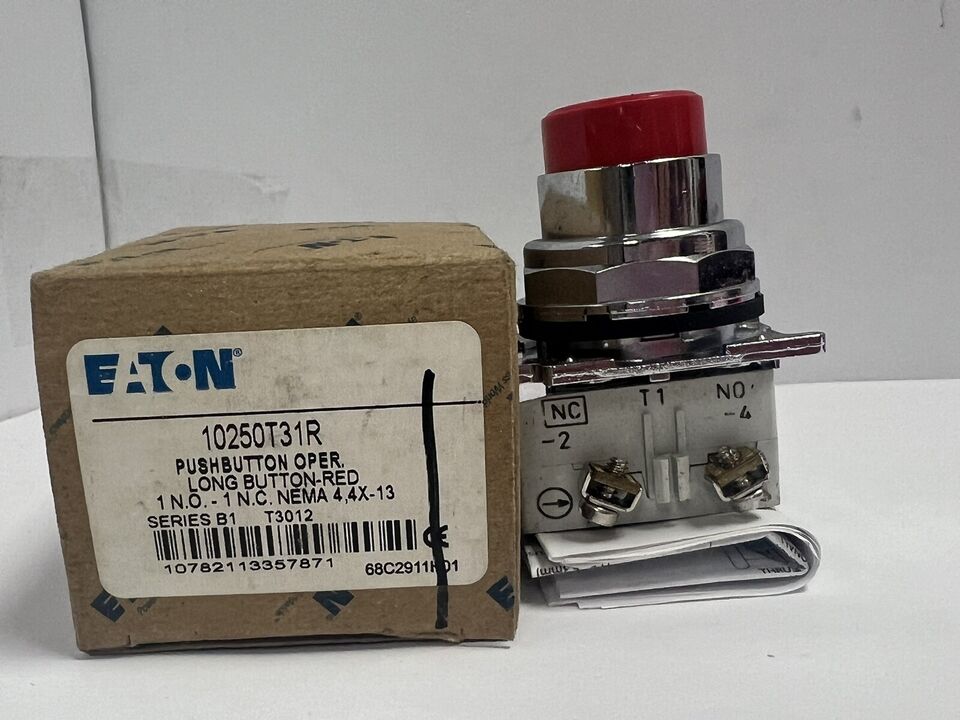 (1) NEW EATON 10250T31R Red Push Button